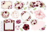 Burgundy Flowers || Decorative Floral Sheet